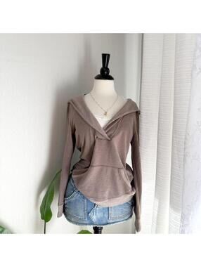 Soft Taupe Banana Republic Hooded Pullover